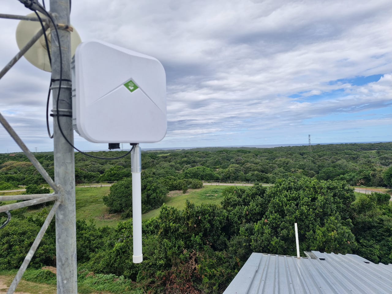 LoRaWAN gateway installed on farm for borehole monitoring
